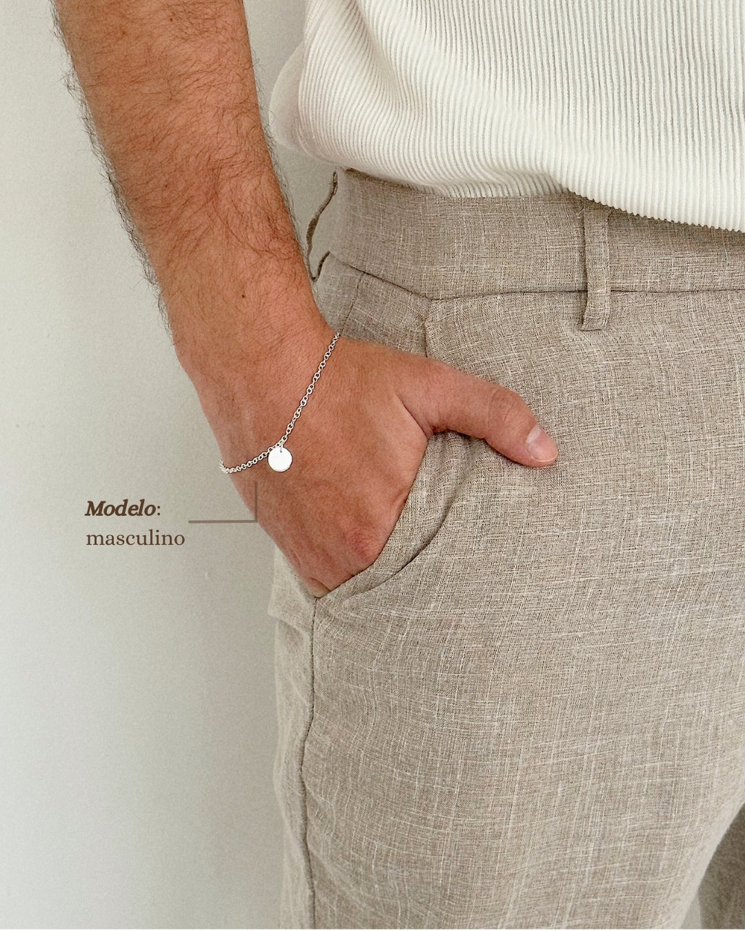 Pulseira Medalha Com Inicial