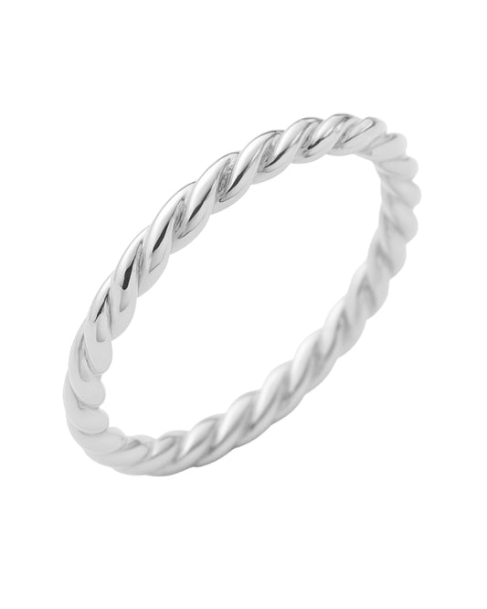 Anel Torcido em Prata Semijoia Minimalista