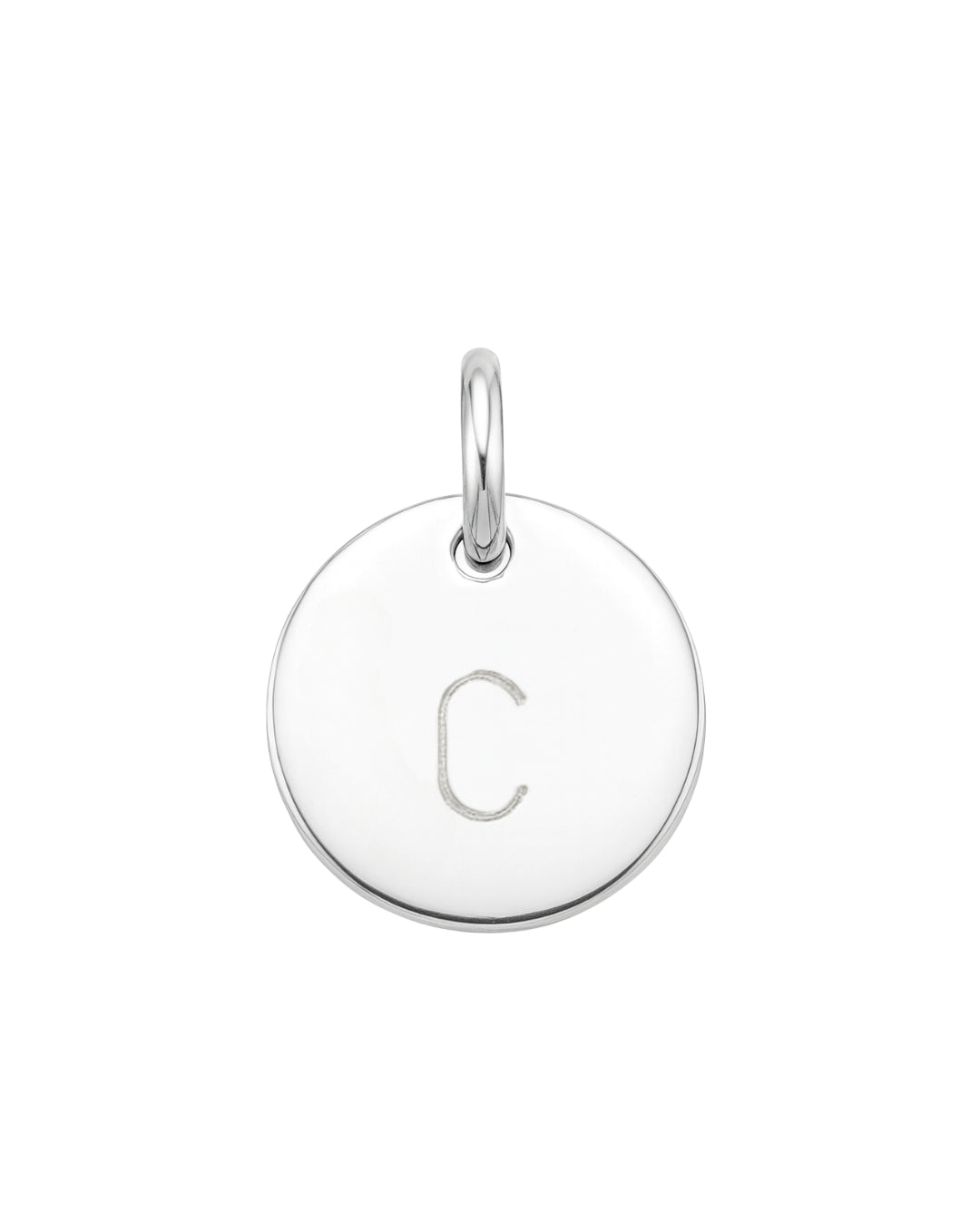 Pingente Medalha 9mm com Inicial Punção em Prata Semijoia
