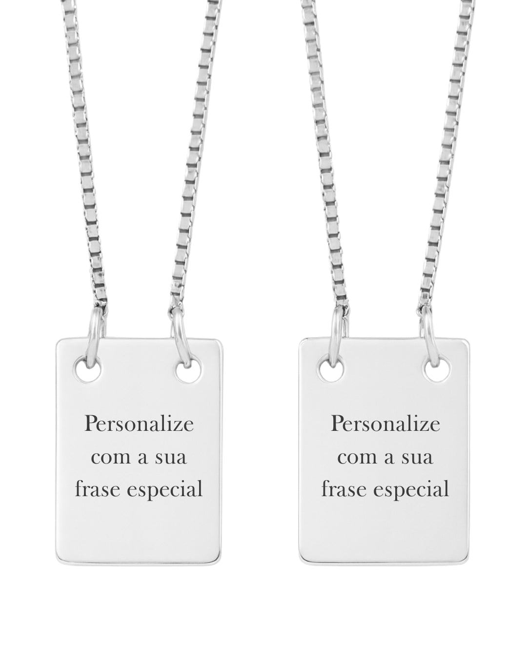 Escapulário Mensagem em Prata Unissex Semijoia Minimalista