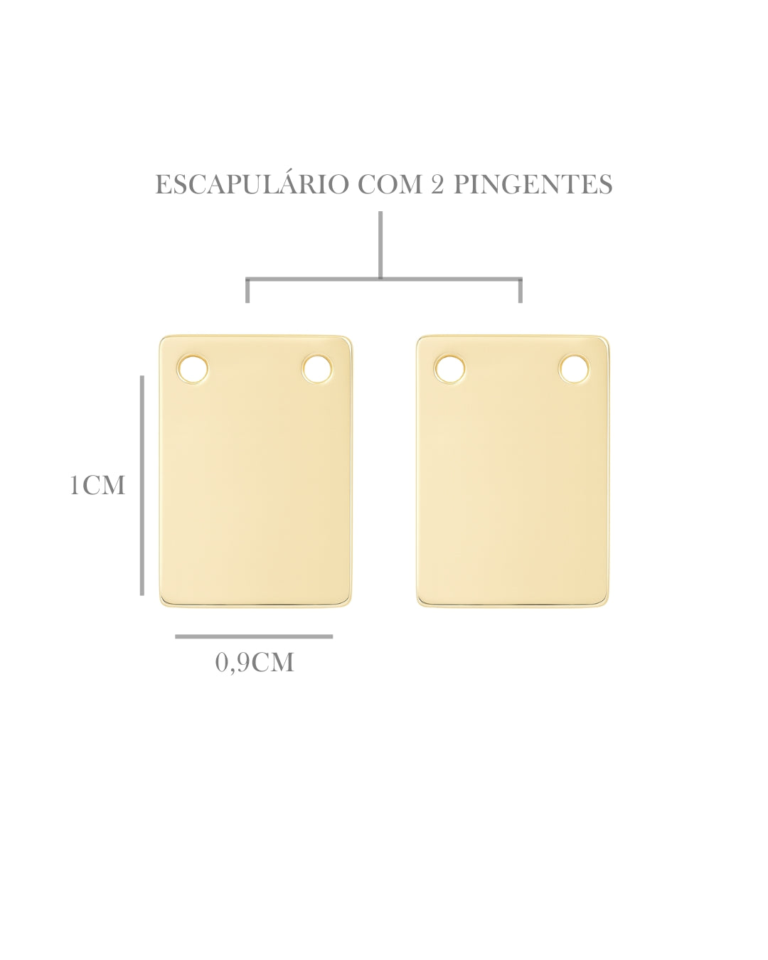 Escapulário Imagem em Ouro Unissex Semijoia Minimalista
