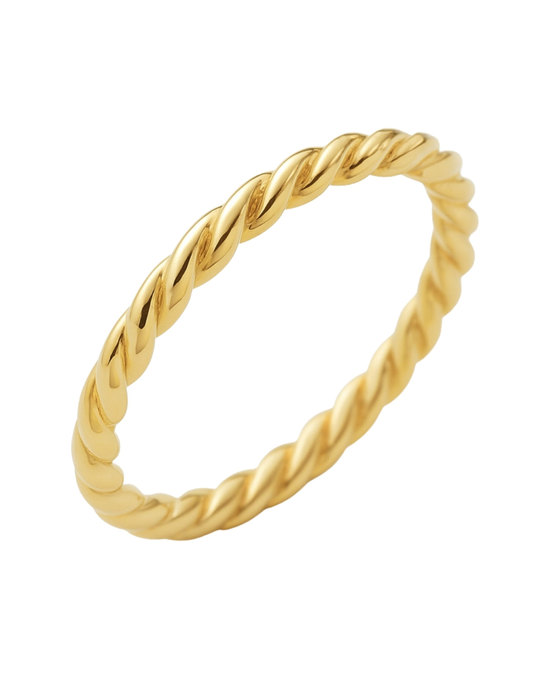 Anel Torcido em Ouro Semijoia Minimalista