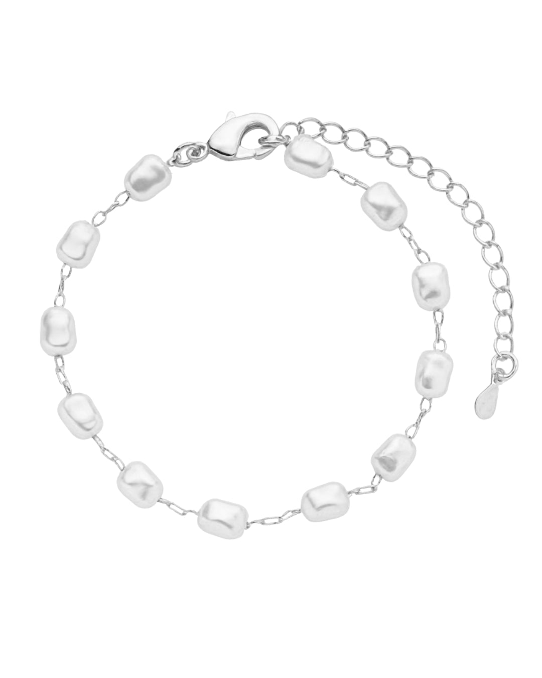 Pulseira Pérolas em Prata Semijoia Minimalista
