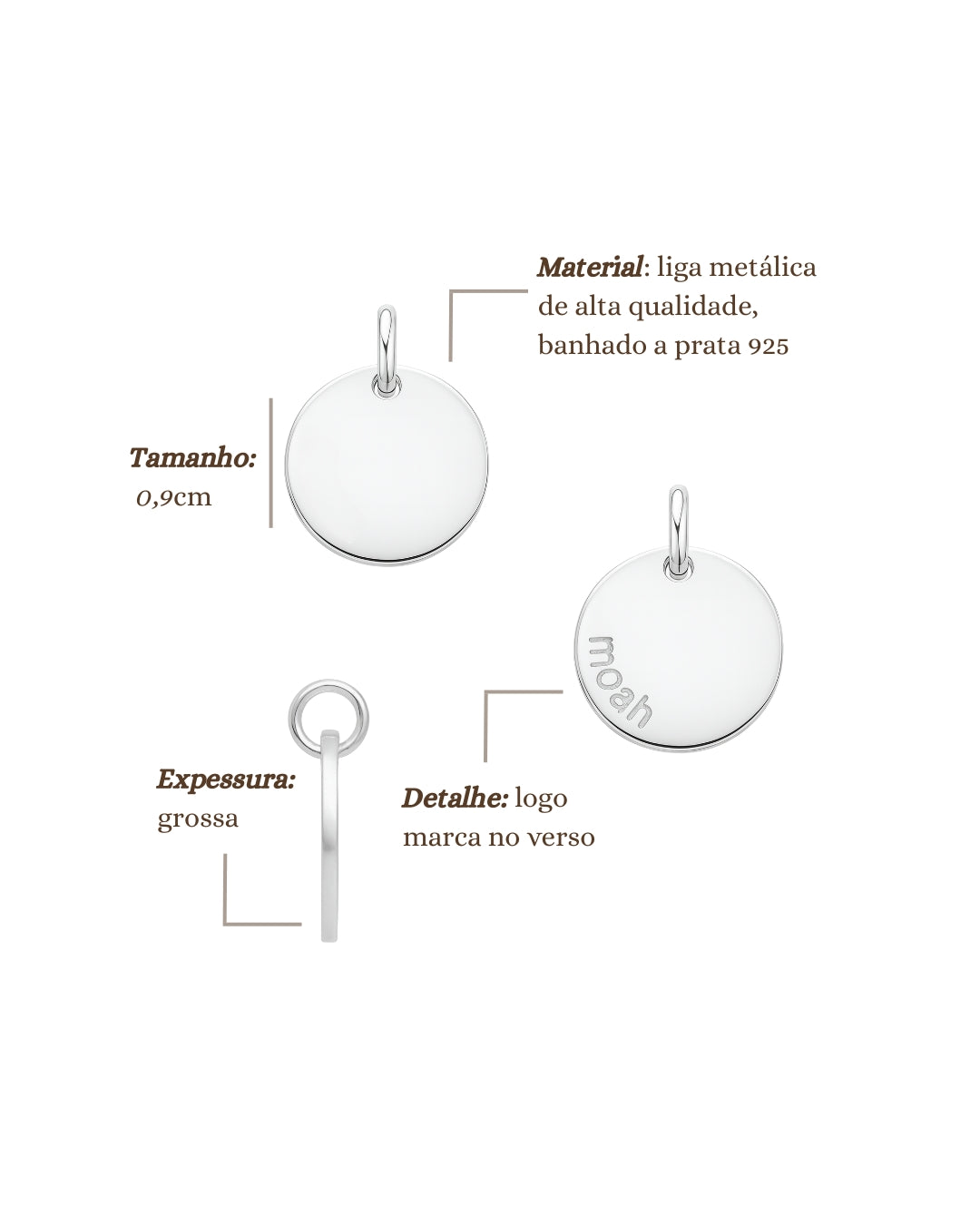 Pulseira Medalha Com Inicial