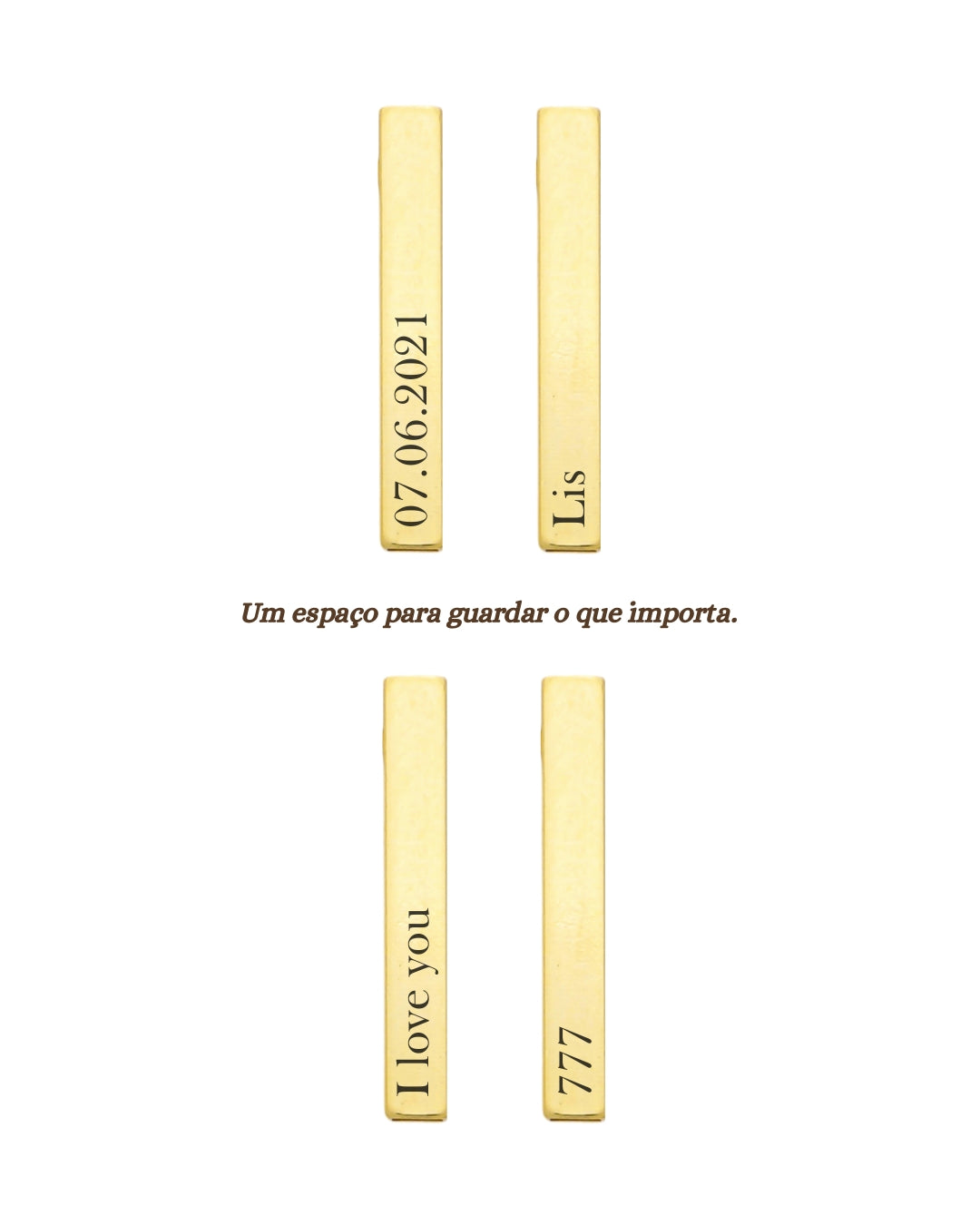 Colar 3D Vertical - Ouro