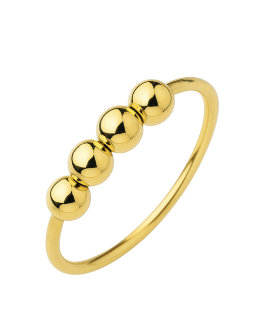 Anel Esferas em Ouro Semijoia Minimalista