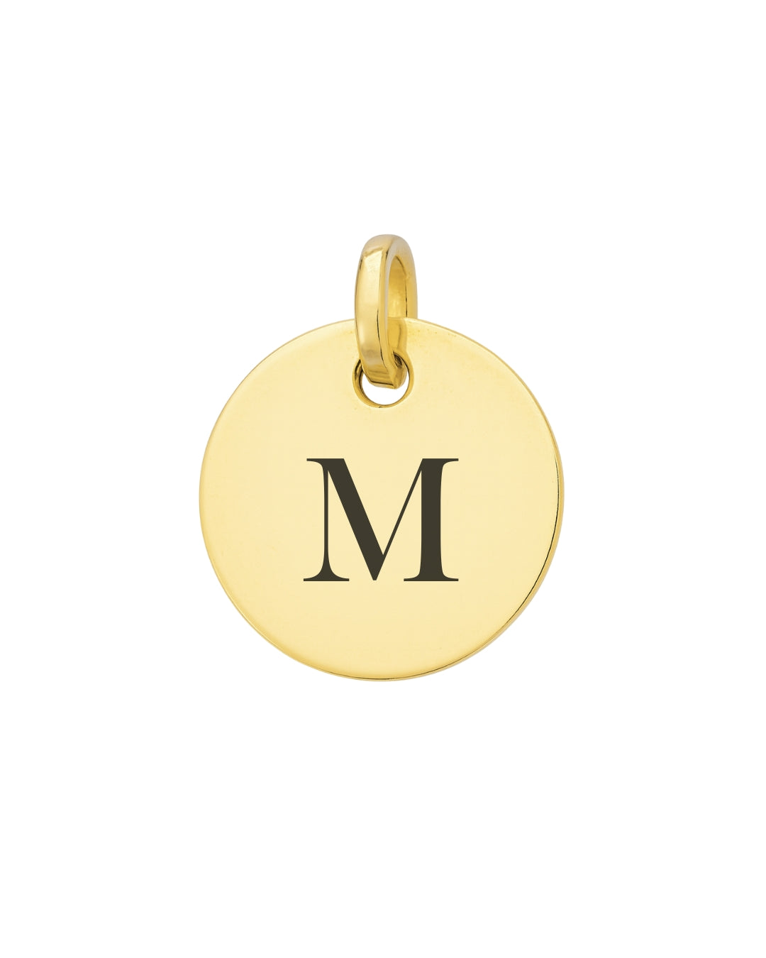 Pingente Medalha 9mm com Inicial em Ouro Semijoia