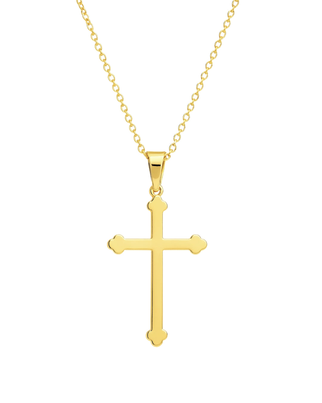 Colar Cruz em Ouro Símbolo de Fé Proteção Semijoia Masculino