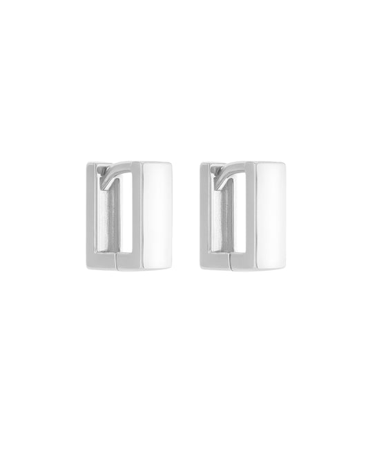 Brinco Argola Retangular em Ouro Semijoia Minimalista