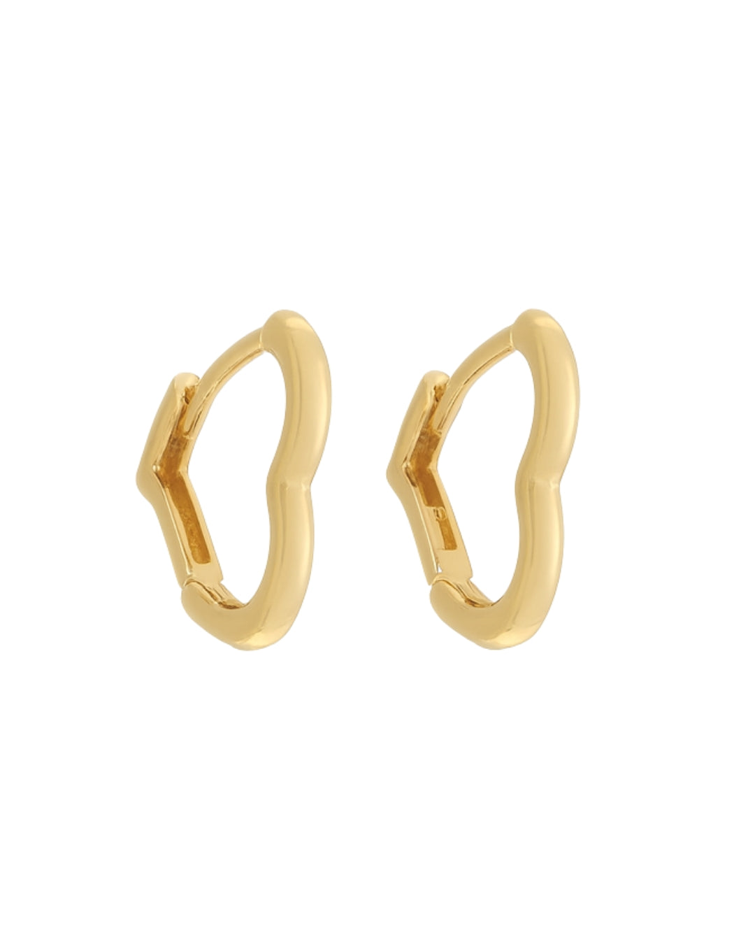 Brinco Argola Coração em Ouro Semijoia Moderna