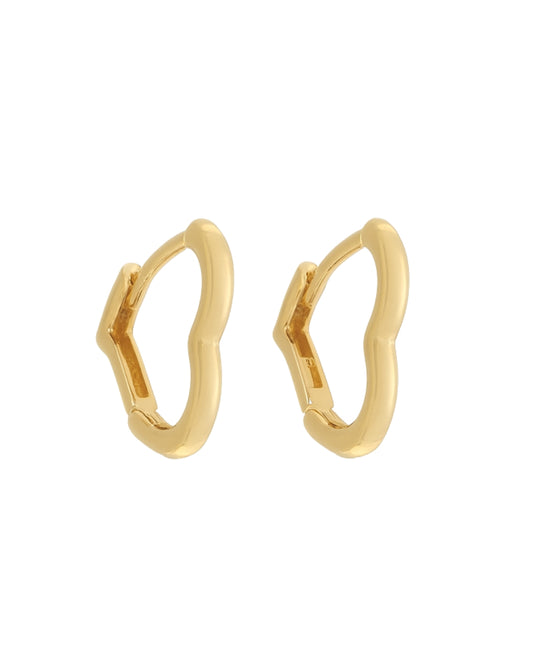 Brinco Argola Coração em Ouro Semijoia Moderna