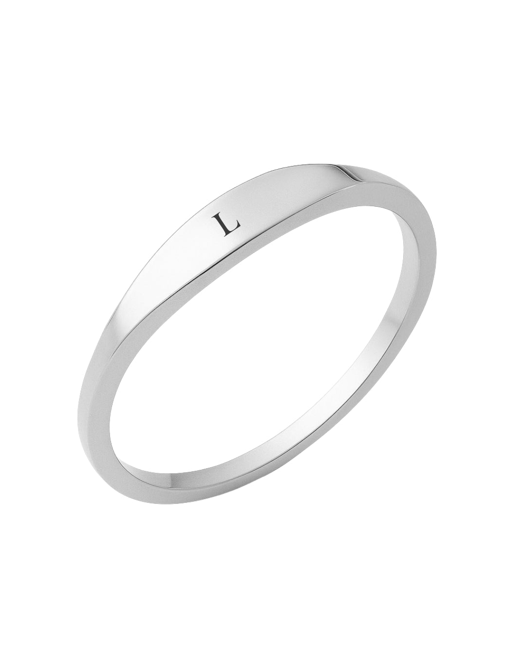 Anel Personalizado com Inicial em Prata Aço Inox Aliança Unissex Exclusiva