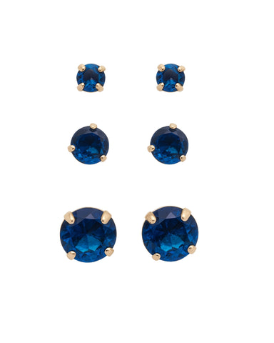 Kit Brincos Ponto de Luz Azul - Ouro