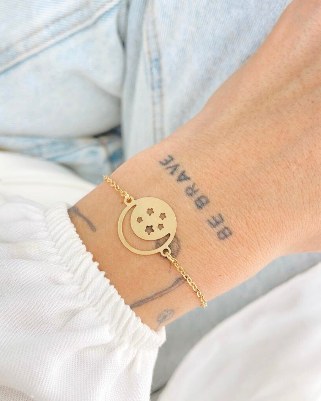 Pulseira Lua & Estrelas - Ouro
