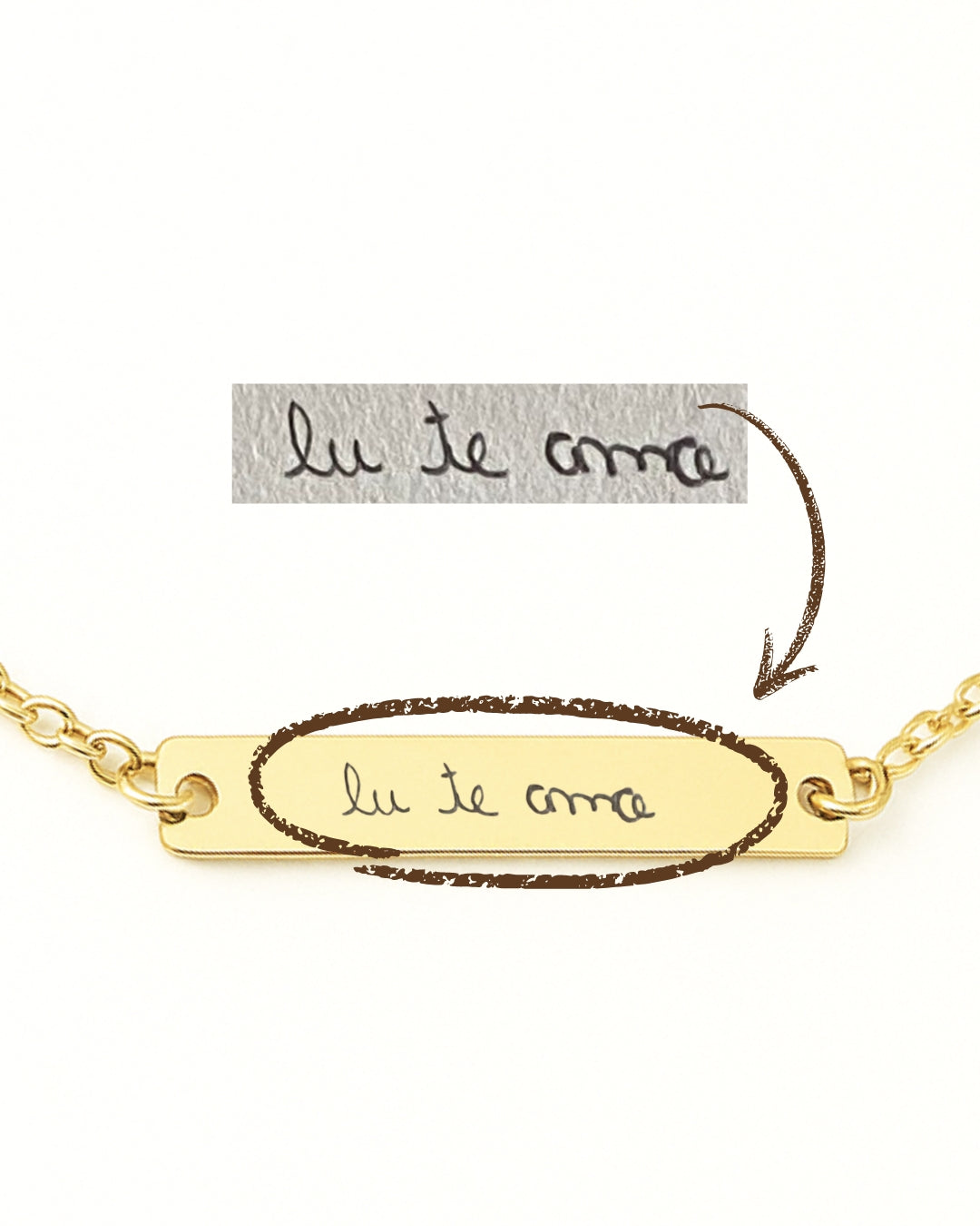 Com a Própria Escrita - Pulseira Placa 30mm