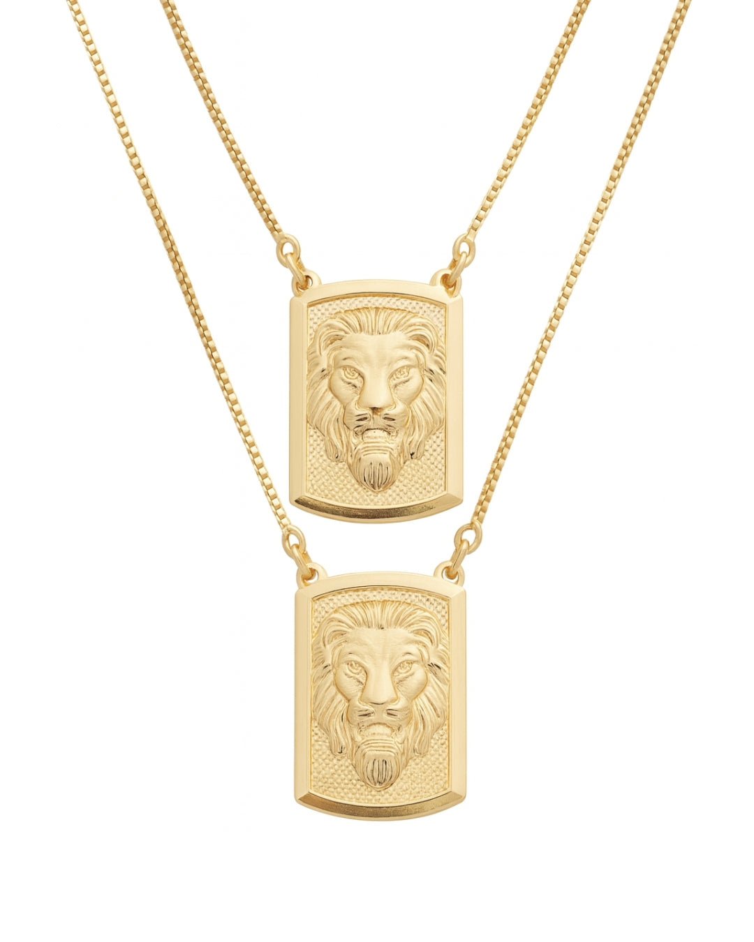 Escapulário Pingente Leão em Ouro Semijoia Símbolo Força Coragem Unissex