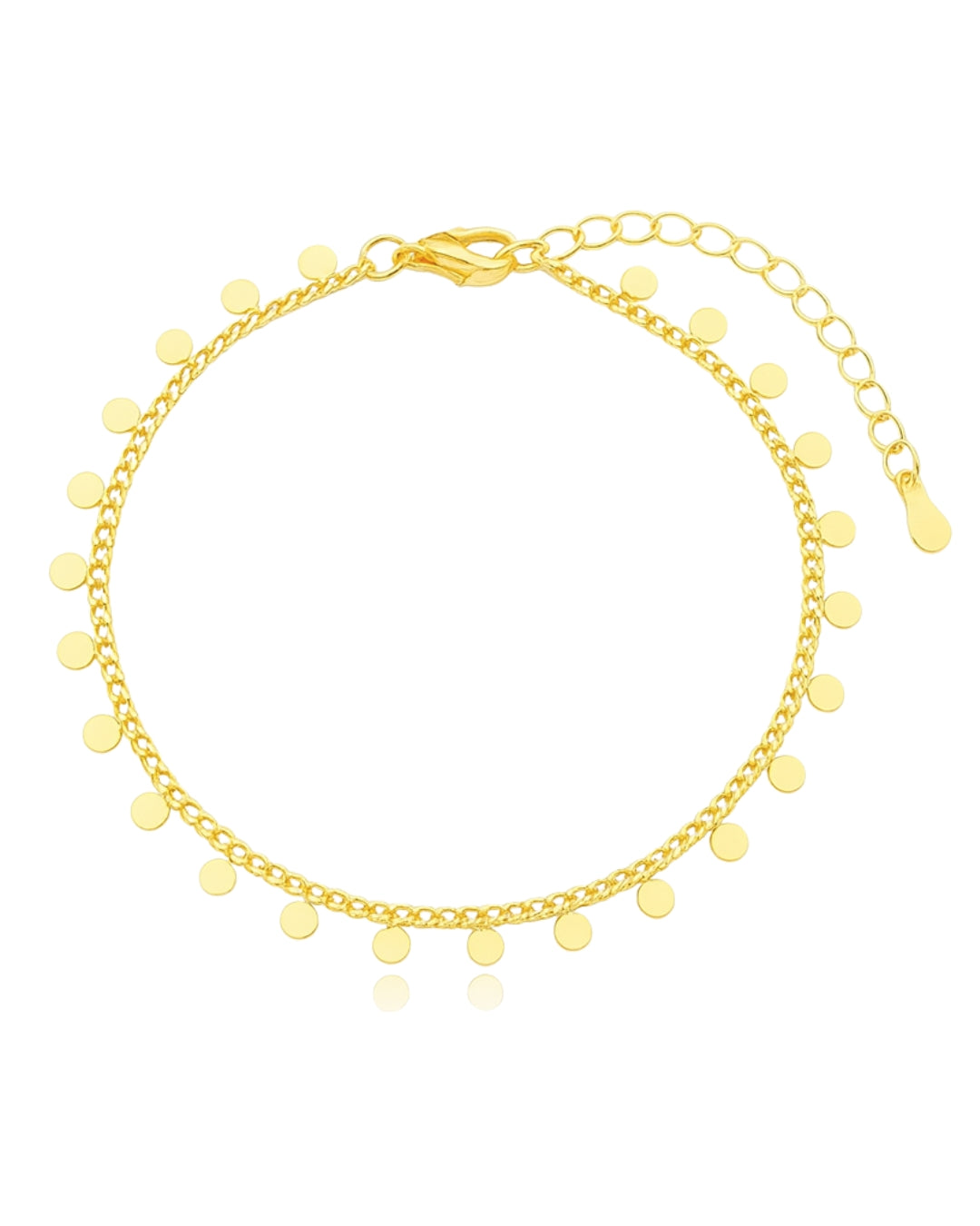 Pulseira Medalhas em Ouro Semijoia Delicada Minimalista