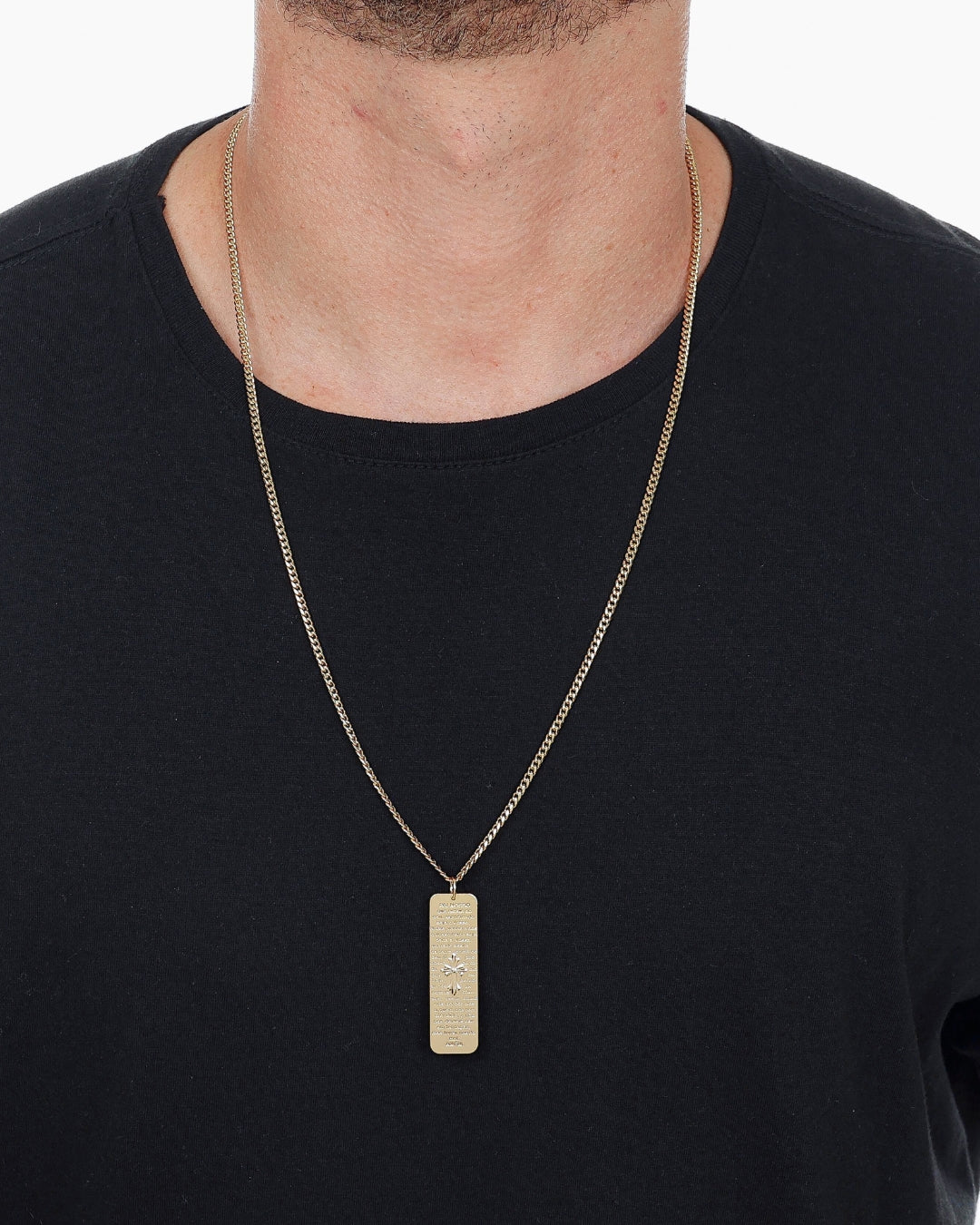 Colar Pai Nosso em Ouro Fé Proteção Semijoia Masculino