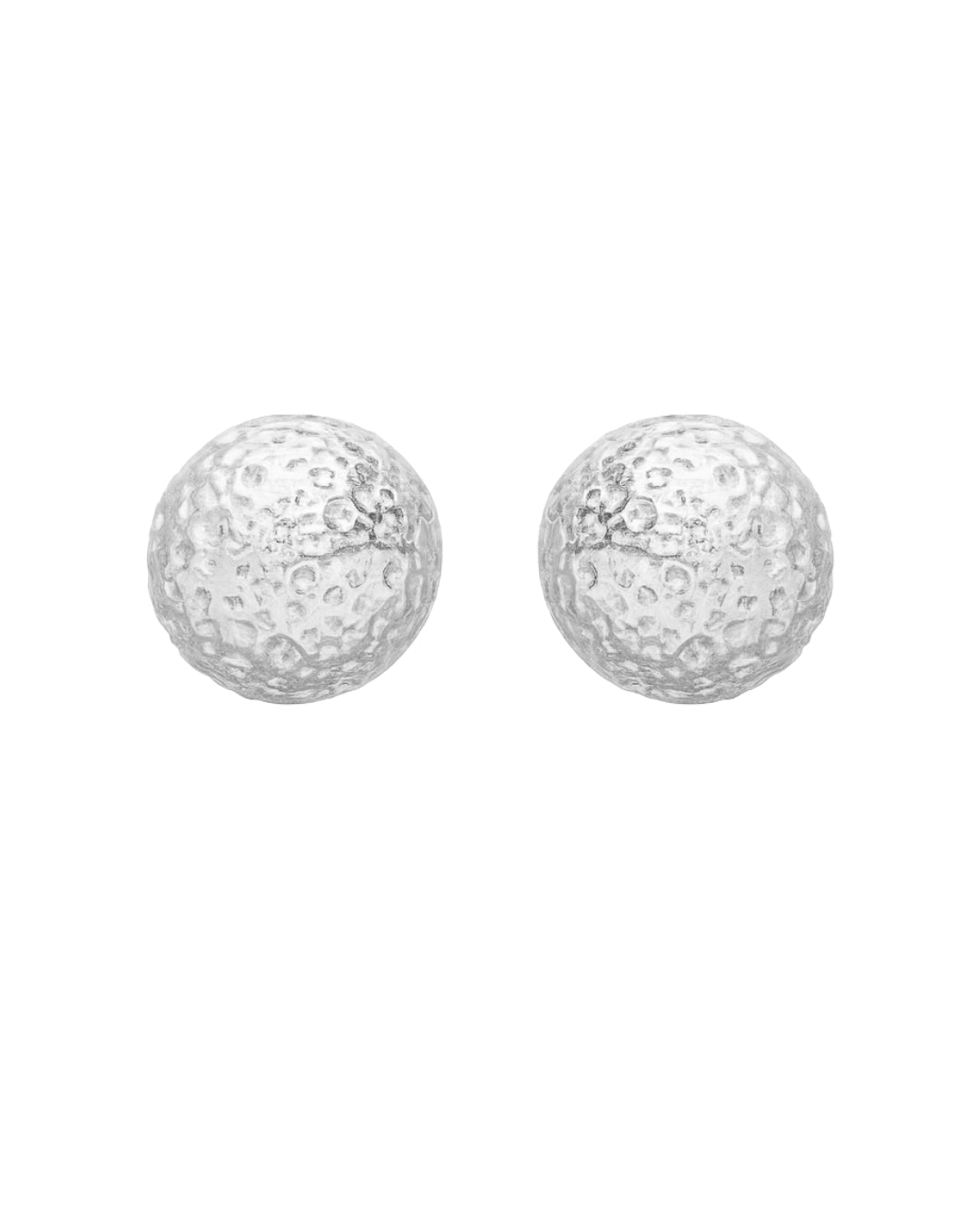 Brinco Esfera Texturizada em Prata Semijoia Clássica Atemporal