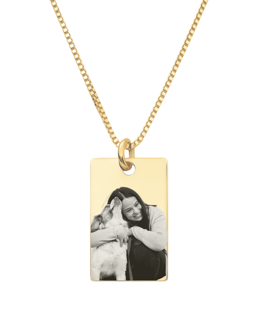 Colar Placa Foto Retrato - Ouro