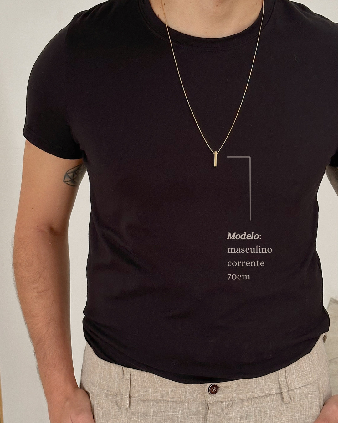 Colar 3D Vertical - Ouro