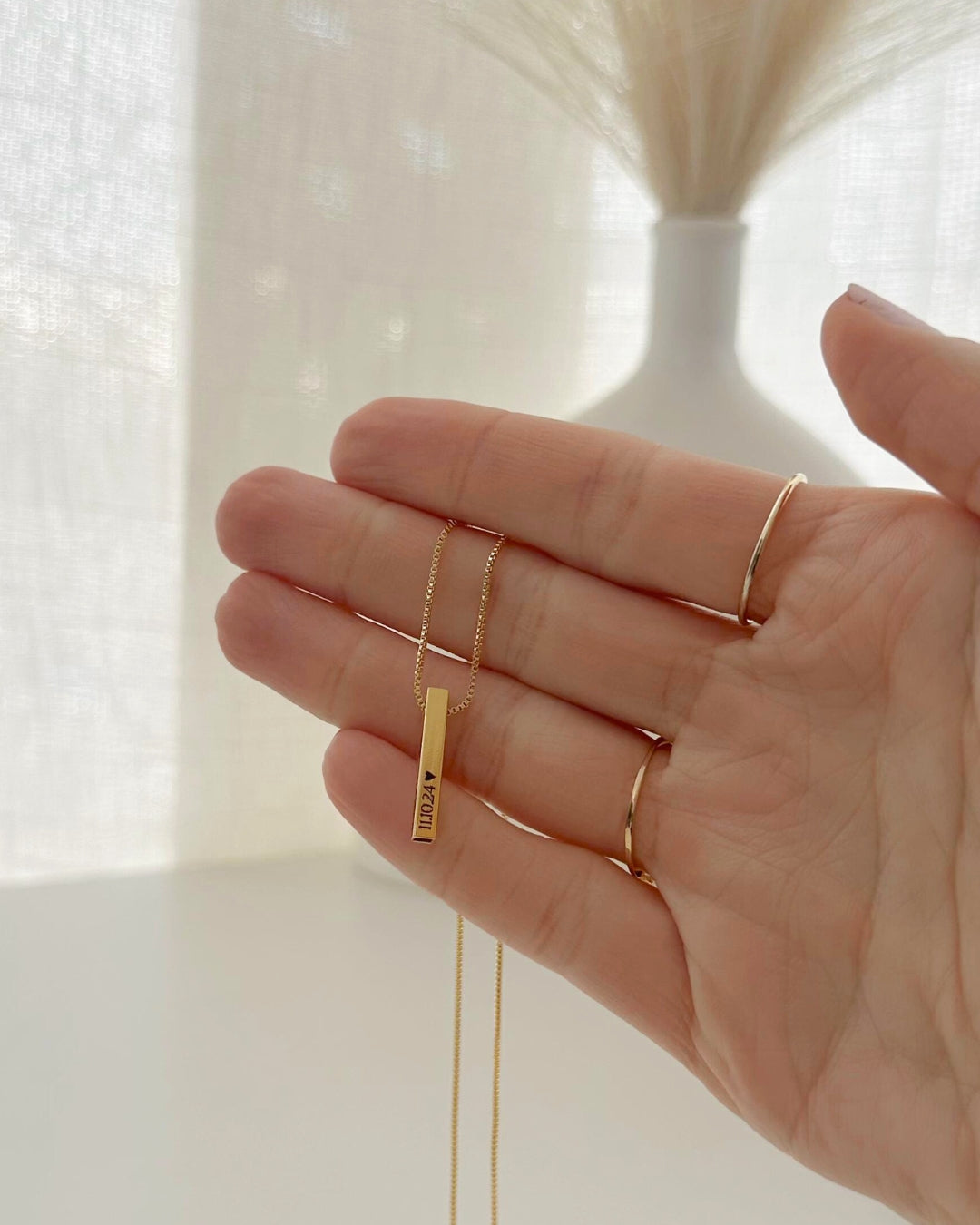 Colar 3D Vertical - Ouro