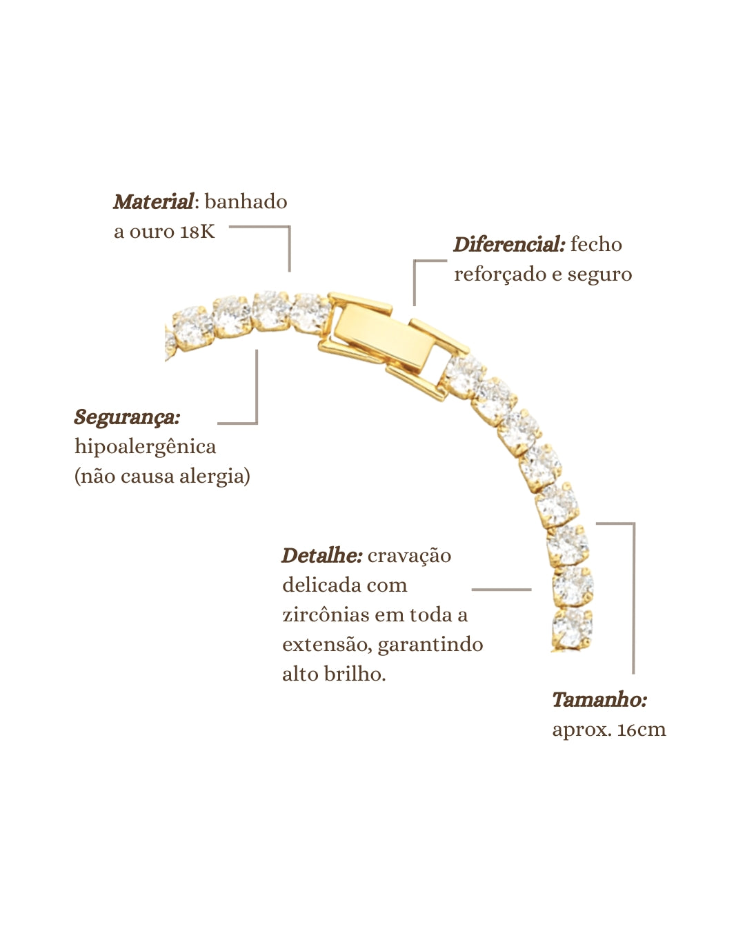 Pulseira Riviera - Ouro