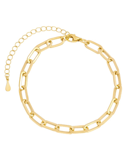 Pulseira Elos Corrente em Ouro Semijoia Moderna Sofisticada