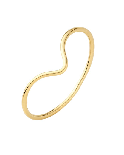 Anel Onda Minimalista em Ouro Semijoia Orgânico e Delicado