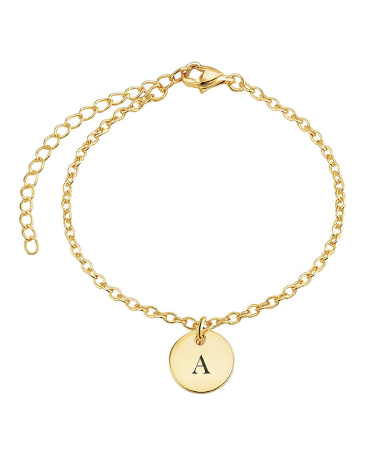 Pulseira Medalha Com Inicial