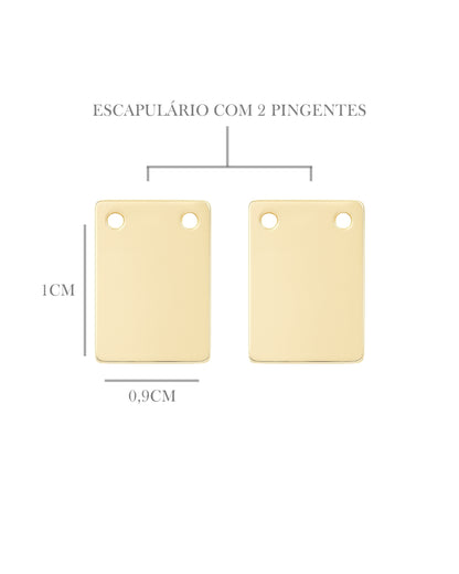 Escapulário Imagem em Ouro Unissex Semijoia Minimalista