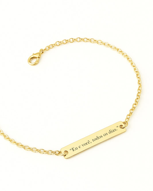 Sua História em Uma Frase - Pulseira Placa 30mm