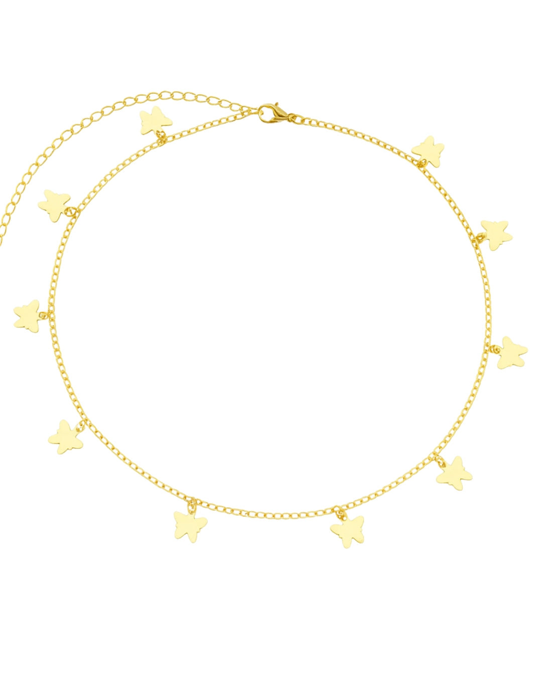 Colar Borboletas em Ouro Semijoia Delicada Minimalista