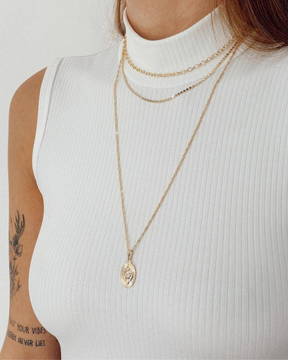 Colar Medalha Oval Leão em Ouro com Relevo Força Coragem