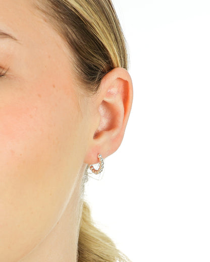 Brinco Argola Bolinhas em Prata Semijoia Clássica