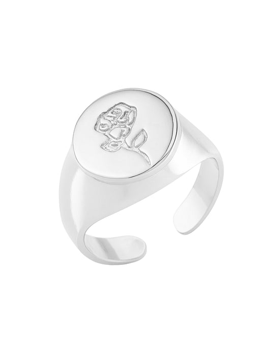 Anel Rosa Regulável em Prata Semijoia Ajustável