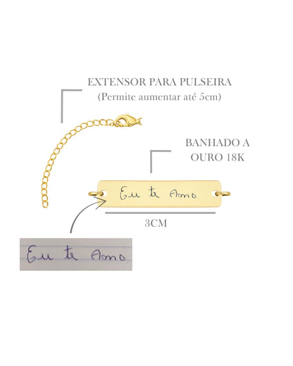Pulseira Placa Com a Própria Escrita