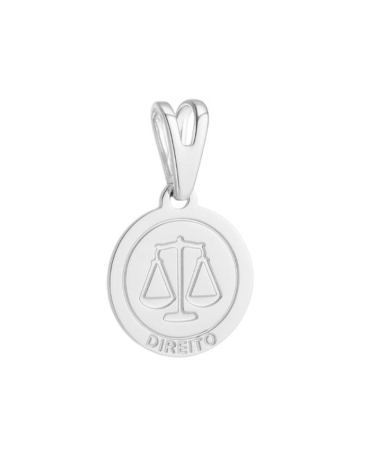 Pingente Profissão Direito em Prata Semijoia