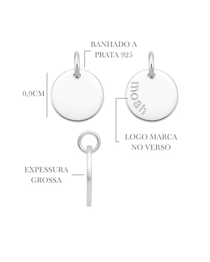 Pingente Medalha Inicial 9mm
