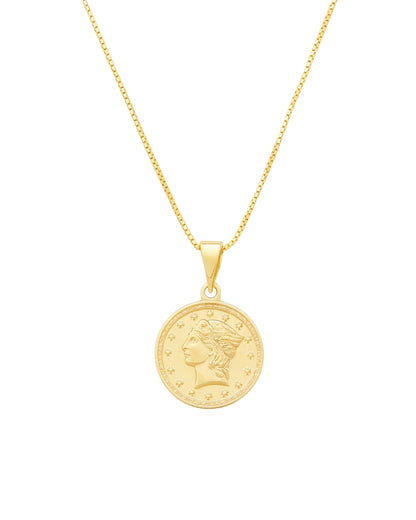 Colar Medalha Imperial em Ouro Semijoia Clássica Atemporal