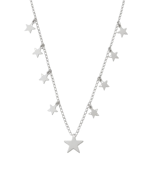Colar Estrelas em Prata Semijoia Minimalista