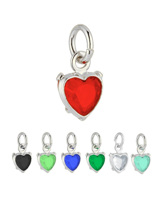 Pingente Coração Colorido em Prata Semijoia