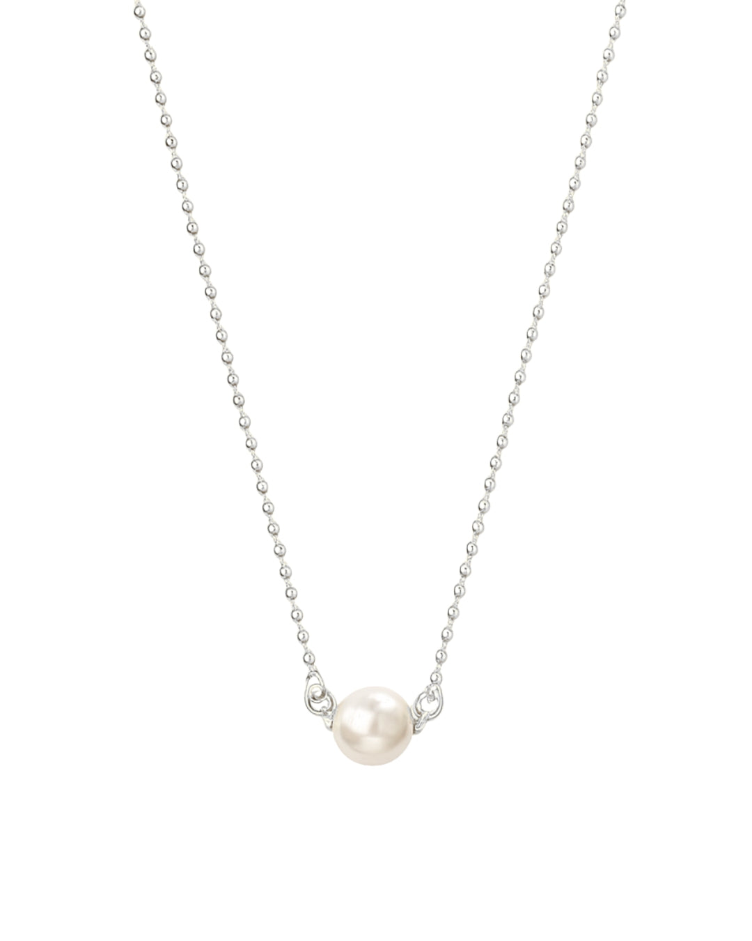 Colar com Pérola Clássica em Prata Semijoia Delicada Atemporal