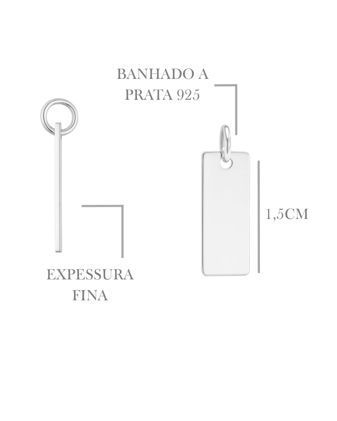 Colar Retangular Inicial