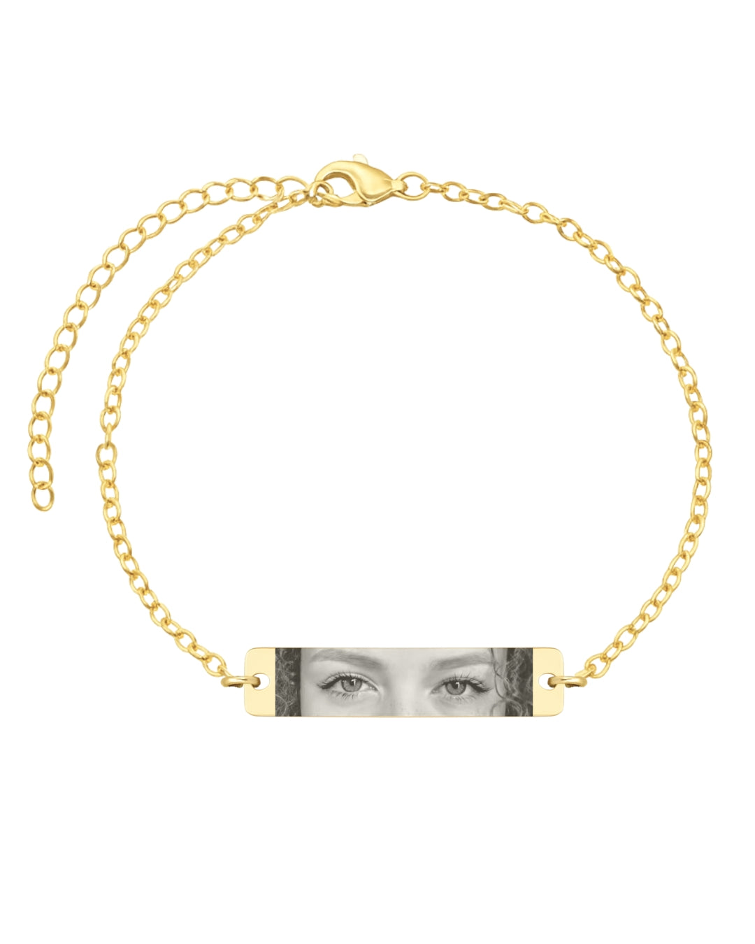 Pulseira Placa Com Olhar - Ouro