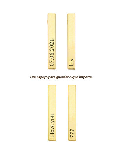 Colar 3D Vertical - Ouro