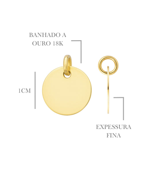 Kit Pulseira Medalha com Coração em Ouro Semijoia Unissex