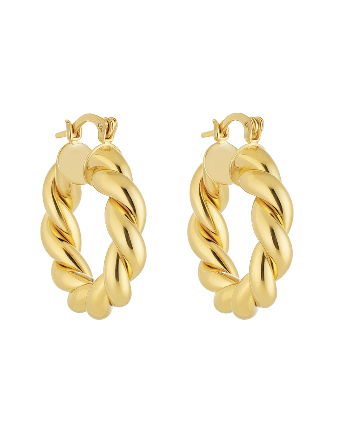 Brinco Argola Torcida em Ouro Semijoia Moderna Sofisticada