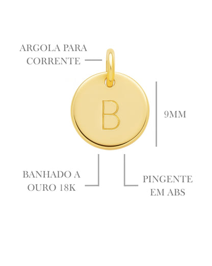 Colar Medalha Inicial Punção 9mm