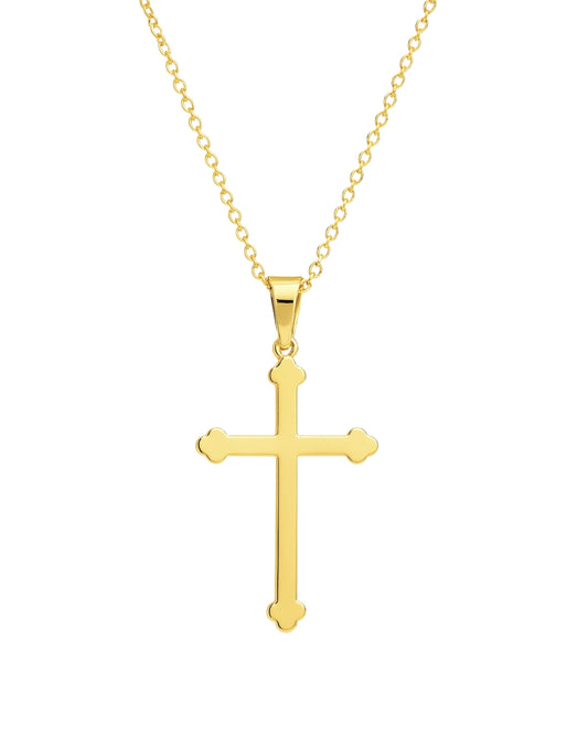 Colar Cruz em Ouro Símbolo de Fé Proteção Semijoia Masculino